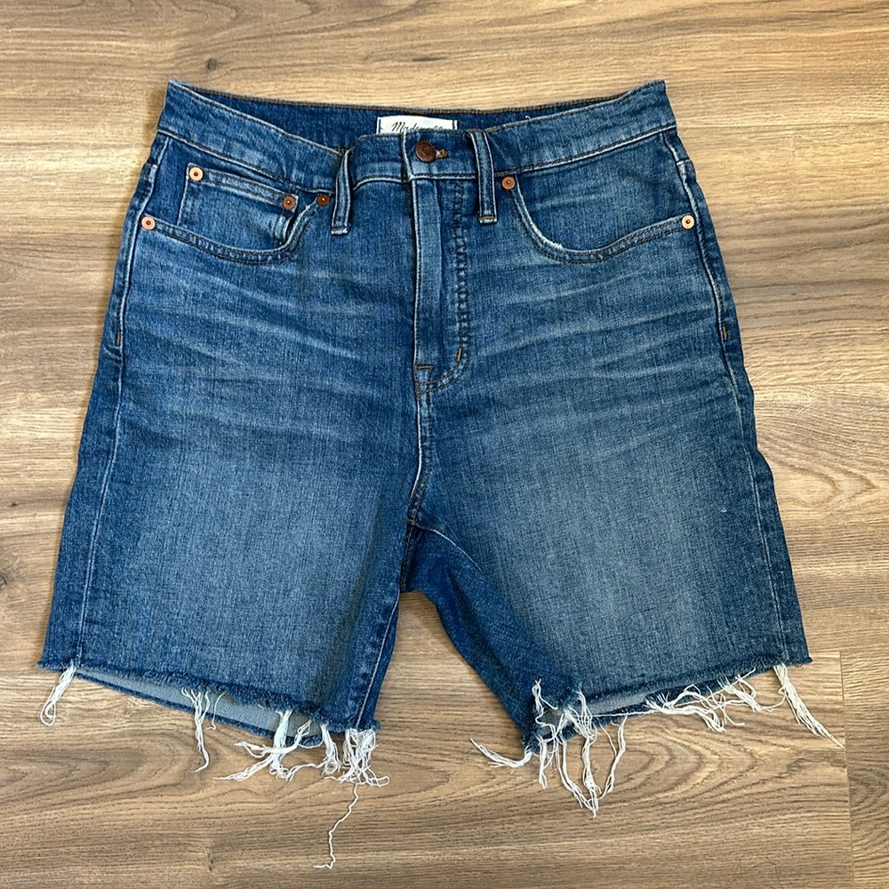 Madewell high-rise mid-length denim shorts